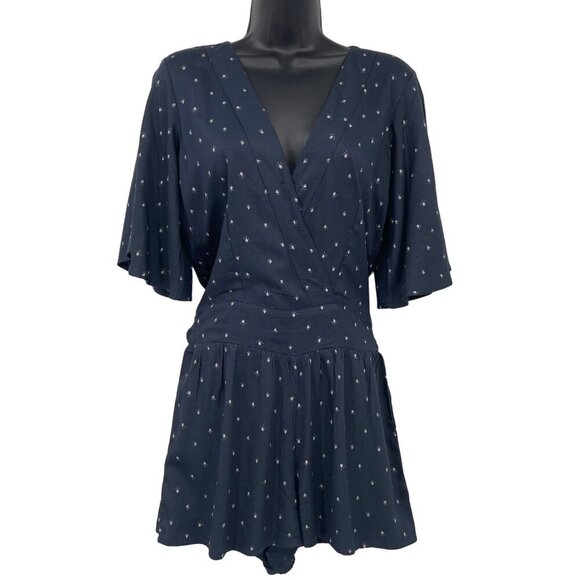 O'Neill Pants - O’Neill Gabriella Romper Women's S Dolman Sleeve Deep V Neck Beachy Breezy